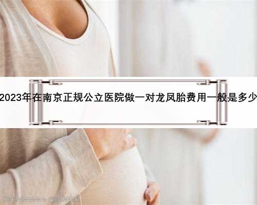 2023年在南京正规公立医院做一对龙凤胎费用一般是多少